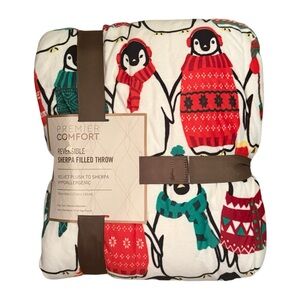 Premier Comfort Penguin Sherpa Throw (reversible)
